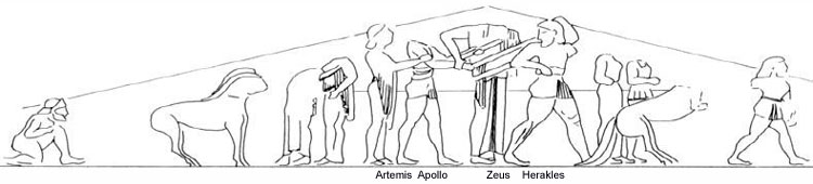 Drawing of east pediment