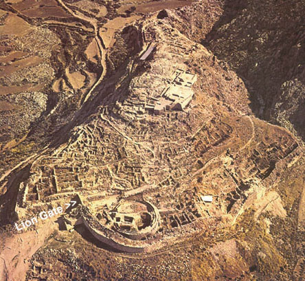 Aerial view of Mycenae Acropolis