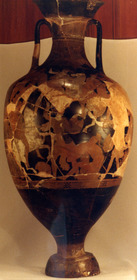 AMPHORA, PANATHENAIC SHAPE (ATHENIAN, RED-FIGURE)
