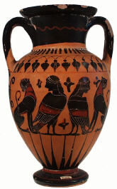 AMPHORA, NECK (CHALCIDIAN, BLACK-FIGURE)