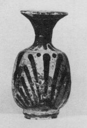 LEKYTHOS, SQUAT (ETRUSCAN, BLACK PATTERN)