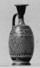 LEKYTHOS, SQUAT (SOUTH ITALIAN, GNATHIAN, BLACK GLAZE)