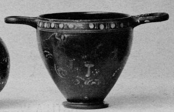 SKYPHOS (SOUTH ITALIAN, GNATHIAN, BLACK GLAZE)