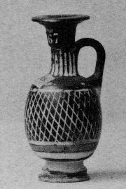 LEKYTHOS, SQUAT (SOUTH ITALIAN, GNATHIAN, BLACK GLAZE)