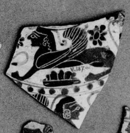 PYXIS LID, FRAGMENT (EAST GREEK, NAUCRATITE, BLACK-FIGURE)