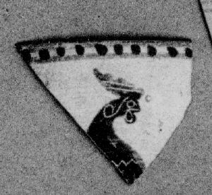 CHALICE, FRAGMENT (EAST GREEK, NAUCRATITE, BLACK-FIGURE)