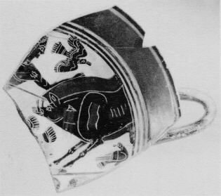 CUP, FRAGMENTS (LACONIAN, BLACK-FIGURE)