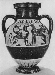 AMPHORA, BELLY, TYPE B (CORINTHIAN, BLACK-FIGURE)