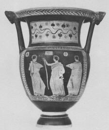 KRATER, COLUMN (SOUTH ITALIAN, APULIAN, RED-FIGURE)