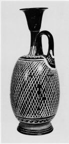 LEKYTHOS, SQUAT (SOUTH ITALIAN, GNATHIAN, BLACK GLAZE)