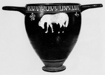 SKYPHOS (SOUTH ITALIAN, GNATHIAN, BLACK GLAZE)
