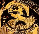 Detail from a red-figure clay cup, about 470-460 BC. Musei Vaticani 16545.