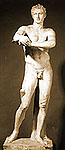 Plaster cast of statue of athlete using a strigil.  Oxford, Ashmolean Museum, Cast Gallery C133b.