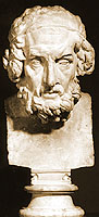 Plaster cast of a marble portrait herm of Homer. Oxford, Ashmolean Museum Cast Gallery C217