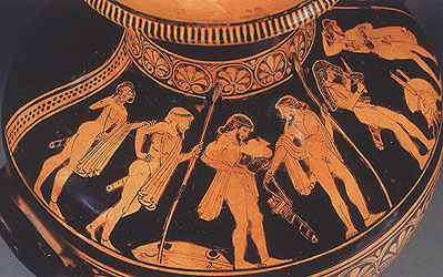 Detail from an Attic red-figure vase <I>c.</I>470-460 BC. New York, Market. Christie's