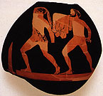Detail from an Athenian red-figure clay vase, about 400 BC. Museum of Fine Arts Boston 98.936