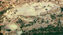 Aerial view of the Acropolis at Athens.