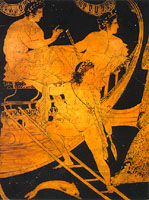 Detail from Athenian red-figure clay vase, about 425-375 BC. Ruvo, Museo Jatta (1501) 36933.