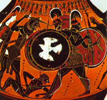 Detail from an Athenian black-figure clay vase, about 530 BC. Munich, Antikensammlungen 1379.