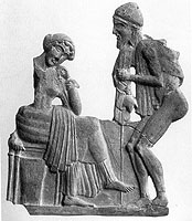 Relief. Odysseus meets Penelope. Paris, Musee du Louvre C105. Photo. Documentation Photographique de la RMN.