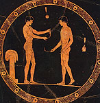 Detail from an Athenian red-figure clay vase, about 460 BC. Vatican 16558