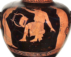 Detail from Attic red-figure clay vase, about 475-425 BC. Oxford. Ashmolean Museum G291. Photo. Beazley Archive.
