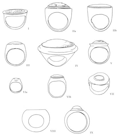 11 drawings of ring shapes