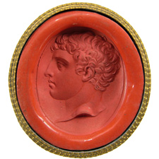 Chalcedony. Head of youth