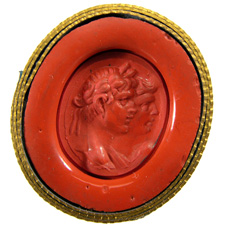 Sard. Bust of Augustus/Livia