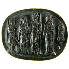 Cameo. Warrior, youth and two women