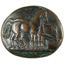 Cameo. Two horses