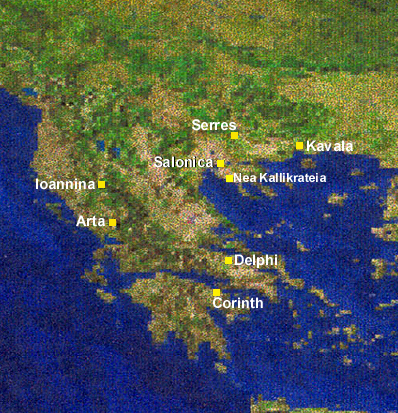 Map of mainland Greece