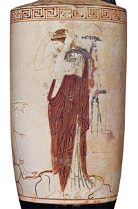 Phiale Painter 'Hermes' white lekythos