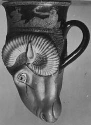 Athenian figure vase head