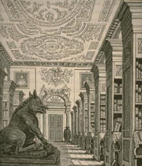 Etching of Queen's Library