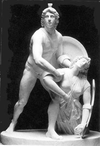 Photo of restored group - Achilles & Penthesilia