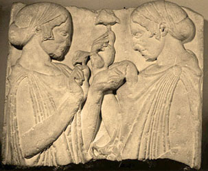 Cast of gravestone for woman