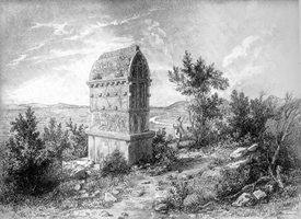 Drawing of Lycian tomb
